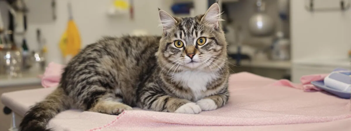 cat at vets getting neutered