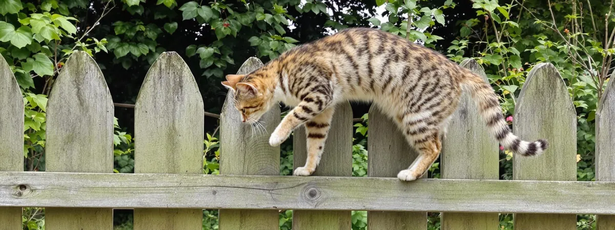 cat marking fence